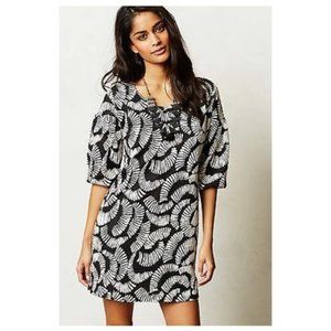 Anthropologie Maeve Windfall Shirt Dress Textured Puff Sleeves